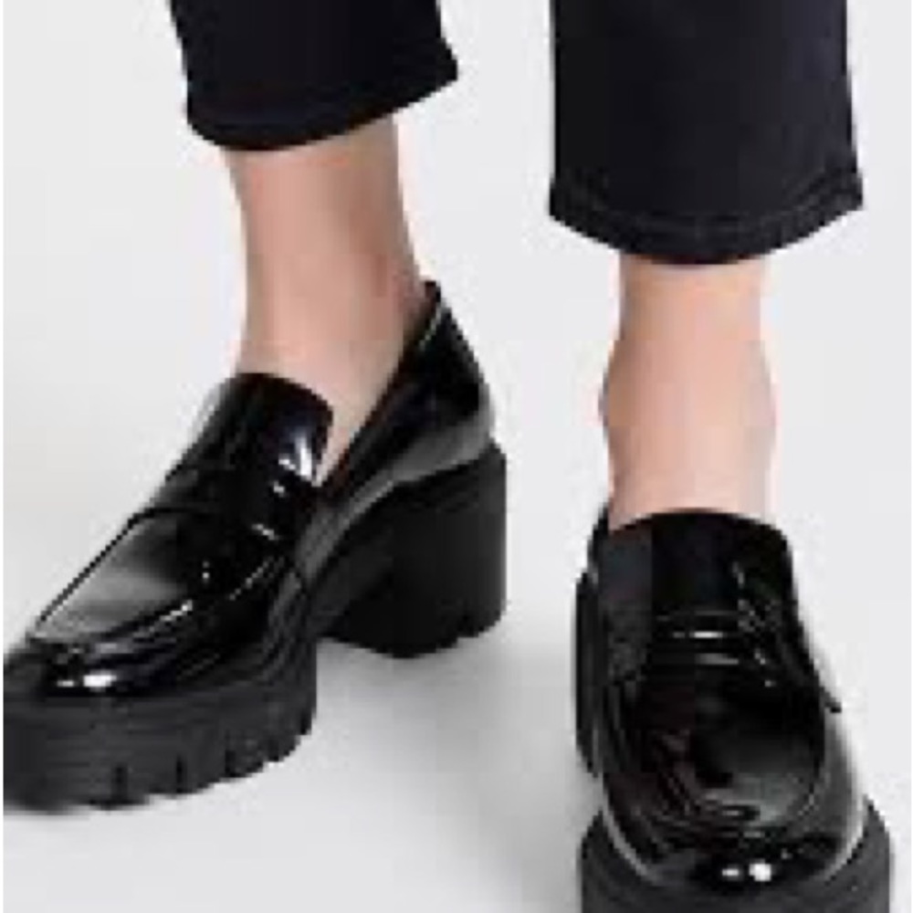 Stuart Weitzman Black Patent Leather Loafers